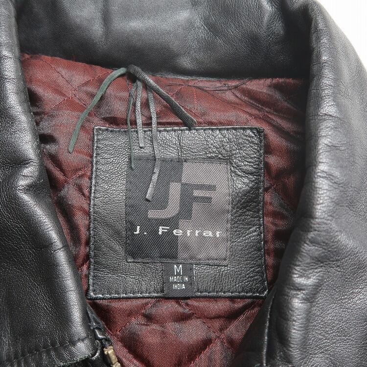古着 J. Ferrar レザージャケット ブルゾン ブラック 表記：M
