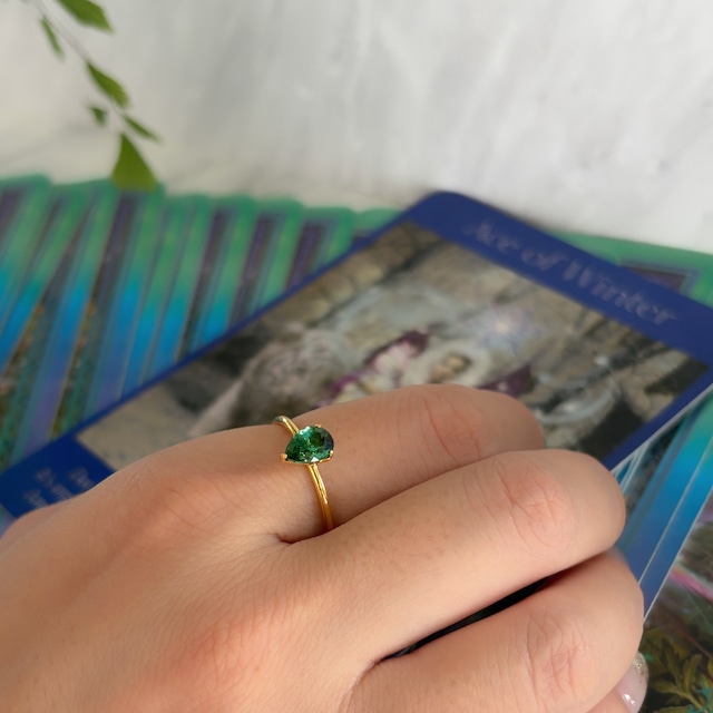 【teardrop ring】~トルマリン~