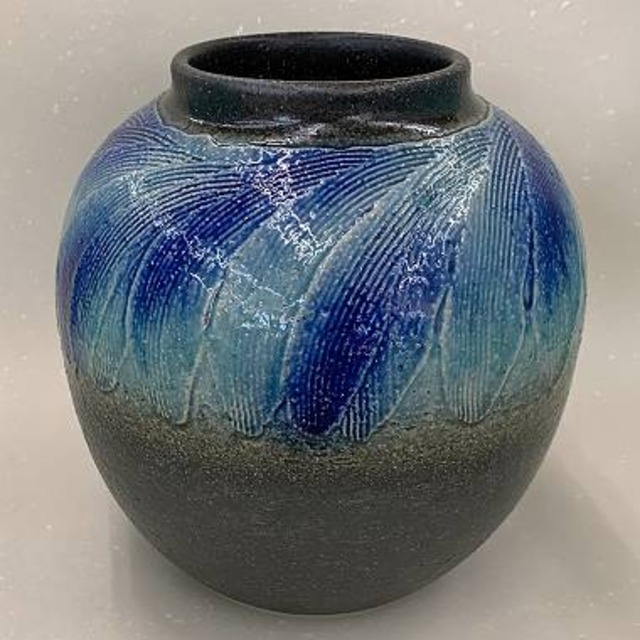 信楽焼　流彩丸花瓶 [17443] KI-flowerbase 今季特価品