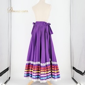 フォークダンス 衣装 スカート パープル系 レース チロリアン チロルスカート ボリューム 紫 赤 黄 青 リボン テープ ロング 華やか イベント かわいい 練習 レッスン レッド系 オレンジ系 イエロー系 ピンク系 ブルー系 ホワイト系
