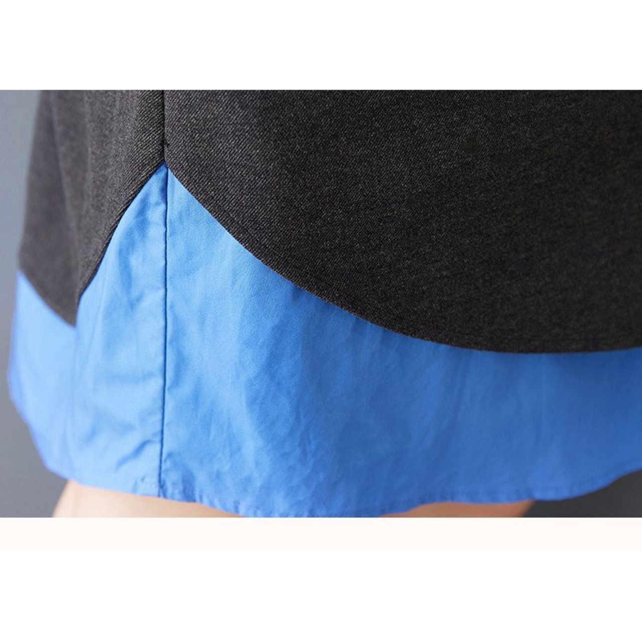 レイヤード風 配色 シャツワンピース  00130