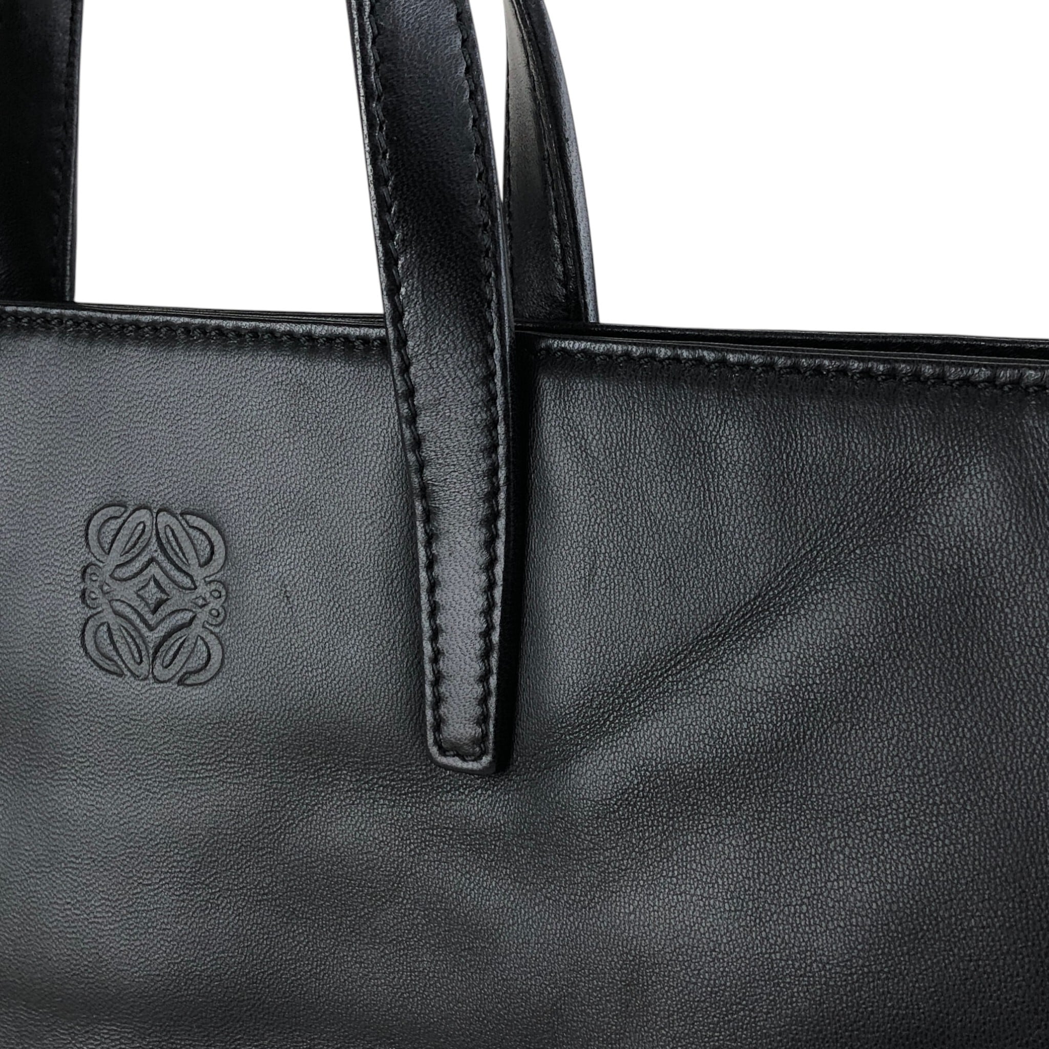 LOEWE ロエベ ハンドバッグ ブラック アナグラム レザー トートバッグ