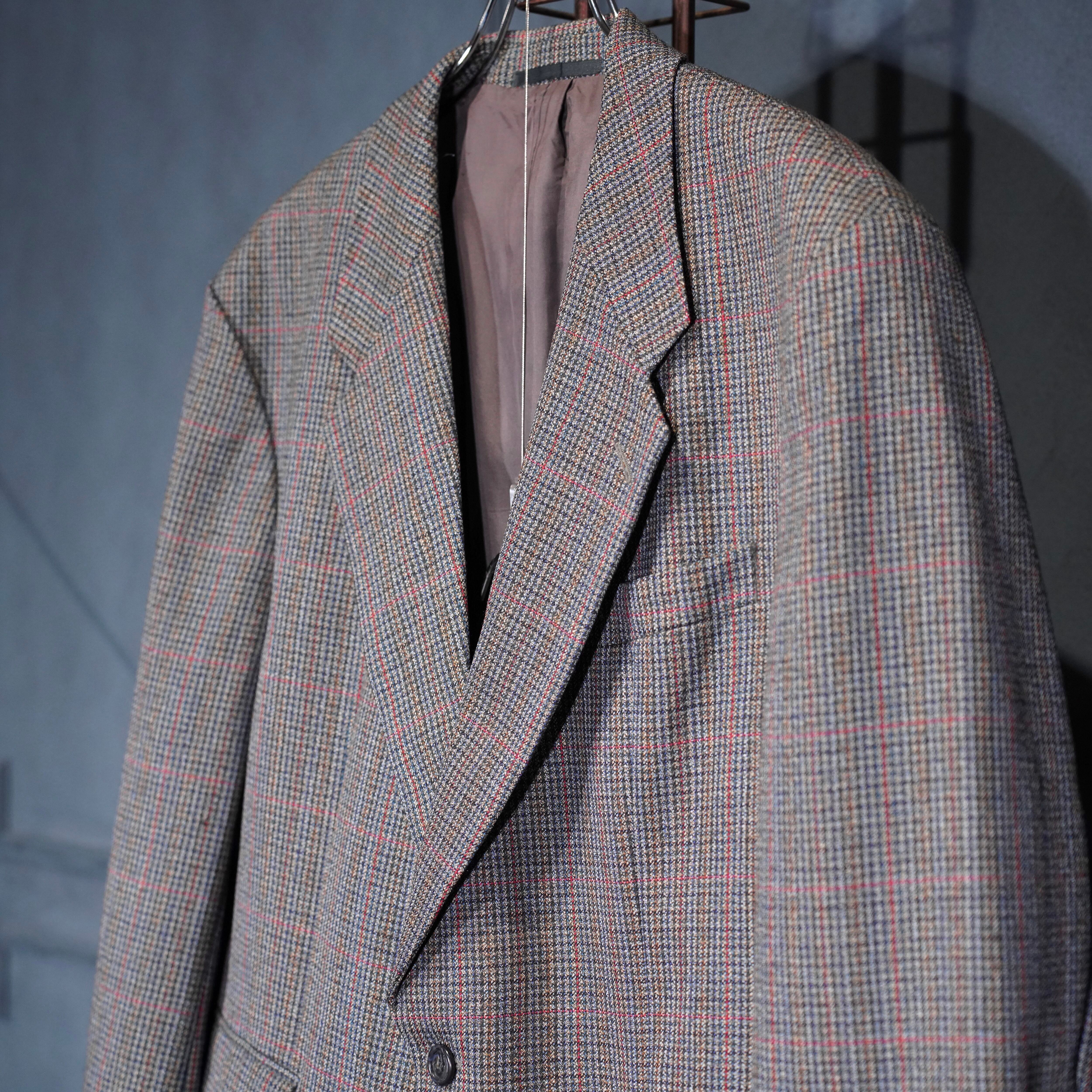 EU VINTAGE CARL GROSS CHECK PATTERNED WOOL SET UP SUIT/ヨーロッパ