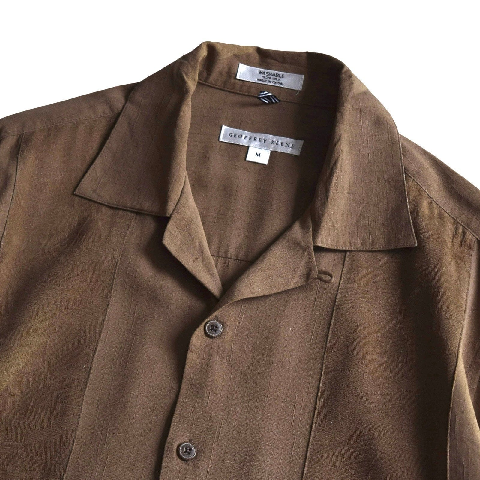 シルク 半袖 オープンカラー シャツ / silk half sleeve open collar