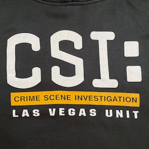 【XNT】CSI 科学捜査班 海外ドラマ ロゴ プリント スウェット パーカー フーディー プルオーバー XL ビッグシルエット オーバーサイズ アクリル 黒 US古着