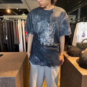 【WE11DONE】BLACK TROMPE L'OEIL DENIM PRINTED T-SHIR