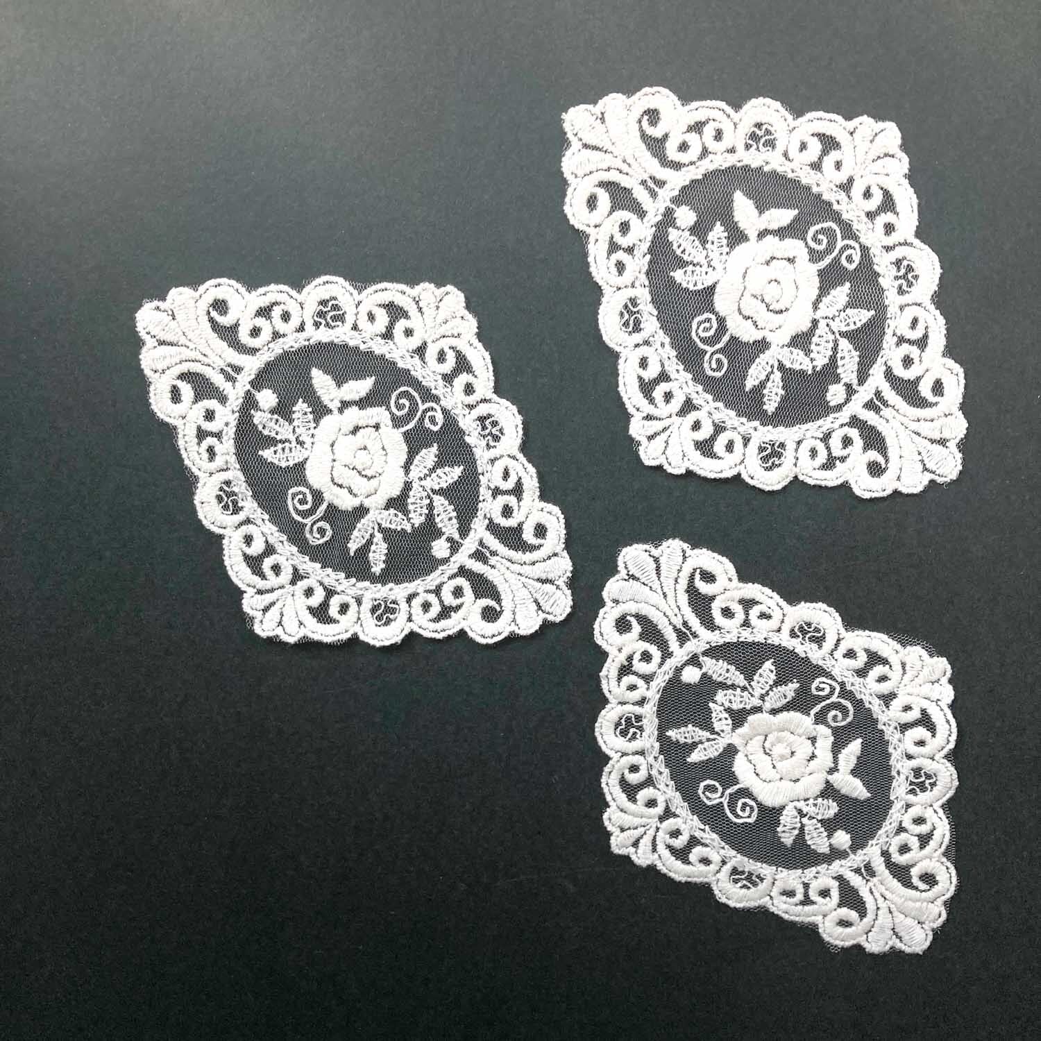 透かしバラ模様ひし形チュールレース | Dua-アクセサリーパーツショップ