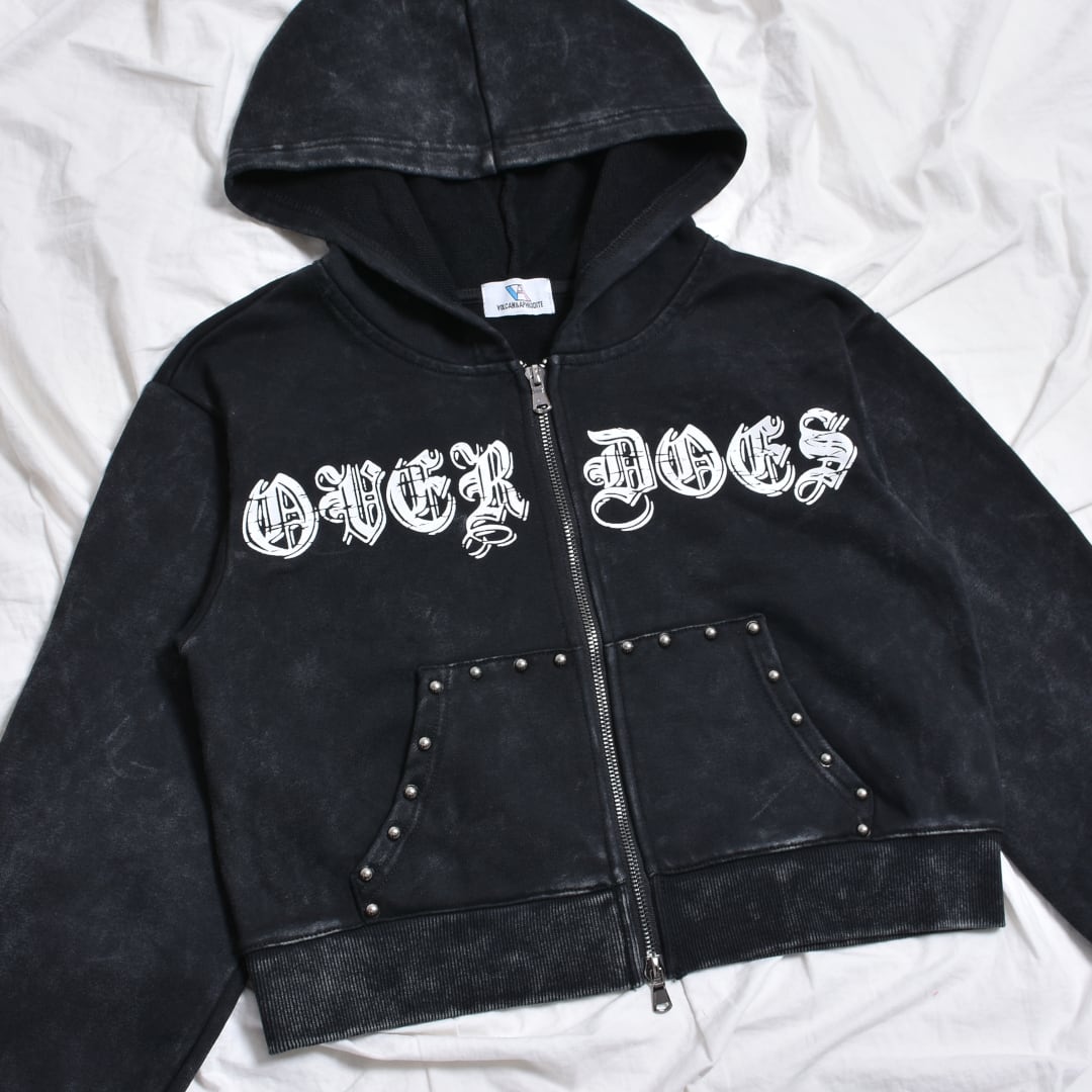coldculture フーディー 短丈シルエット ADAMASTE パーカー Double Zip-Up Short Hoodie - ダブルジップ