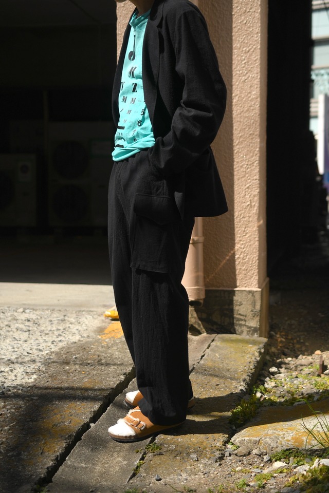 blurhms / Silk/Cotton Nep Side Seamless 4P Pants (Black)