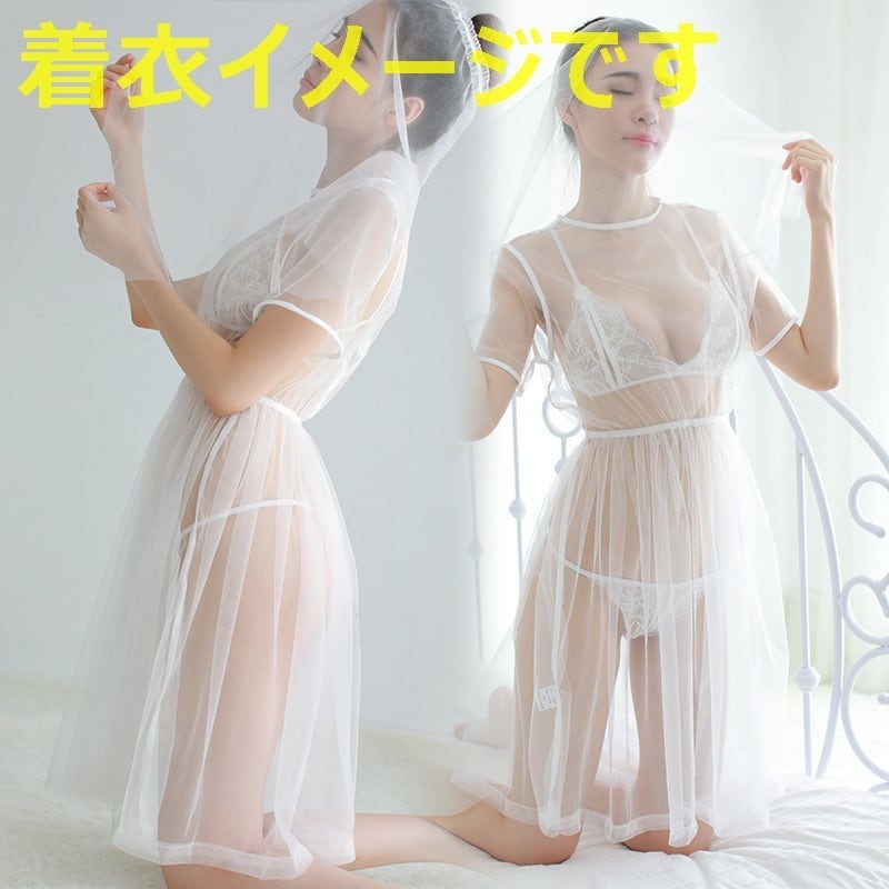 IM132：純白のシースルーランジェリー　花嫁編