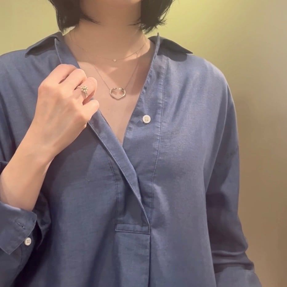 TIFFANY&CO. 】2310 胸元に浮かぶ断面ハートオープンハート ネックレス