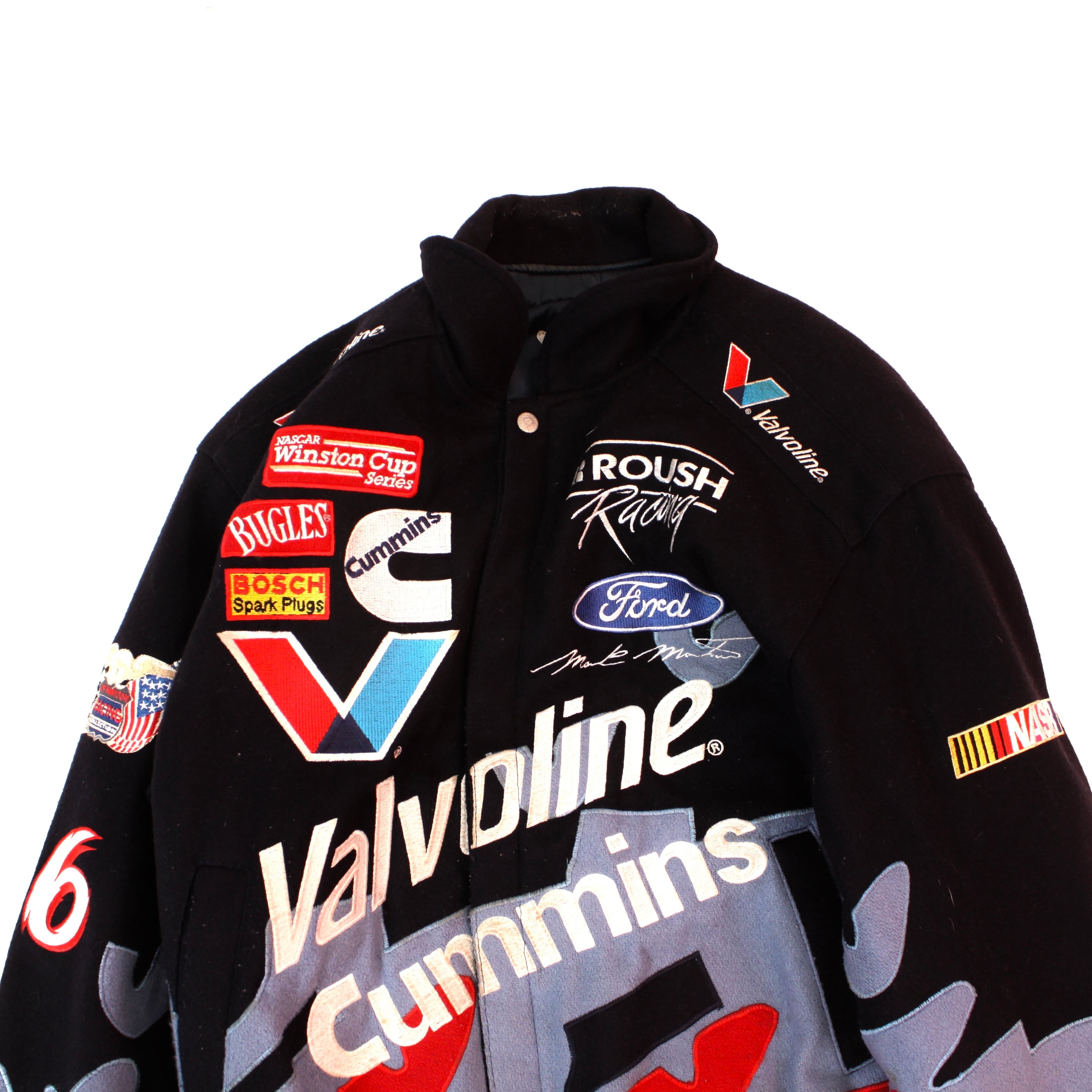 0687. 1990's Jeff Hamilton Mark Martin racing jacket ネイビー