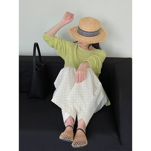 Dot pattern casual wide pants◇3colors 1793