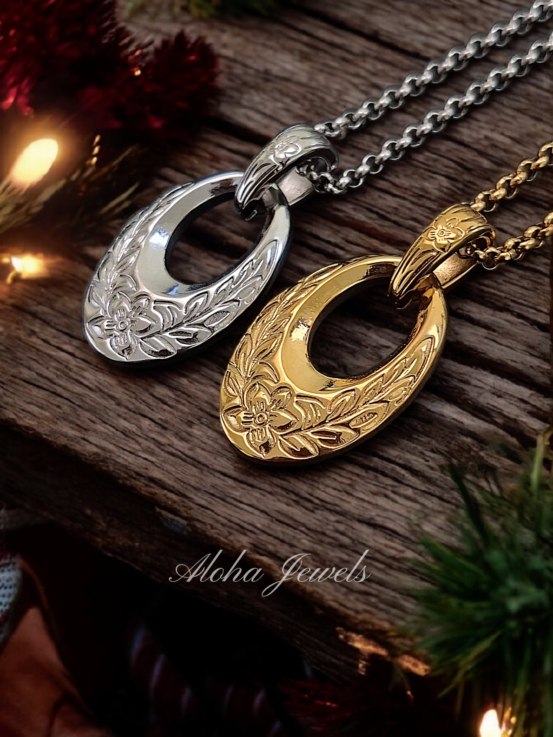❧ハワイアンアクセサリー№486❧ Lei Circle Necklace｜ハワイアンジュエリー リバーシブル サークル