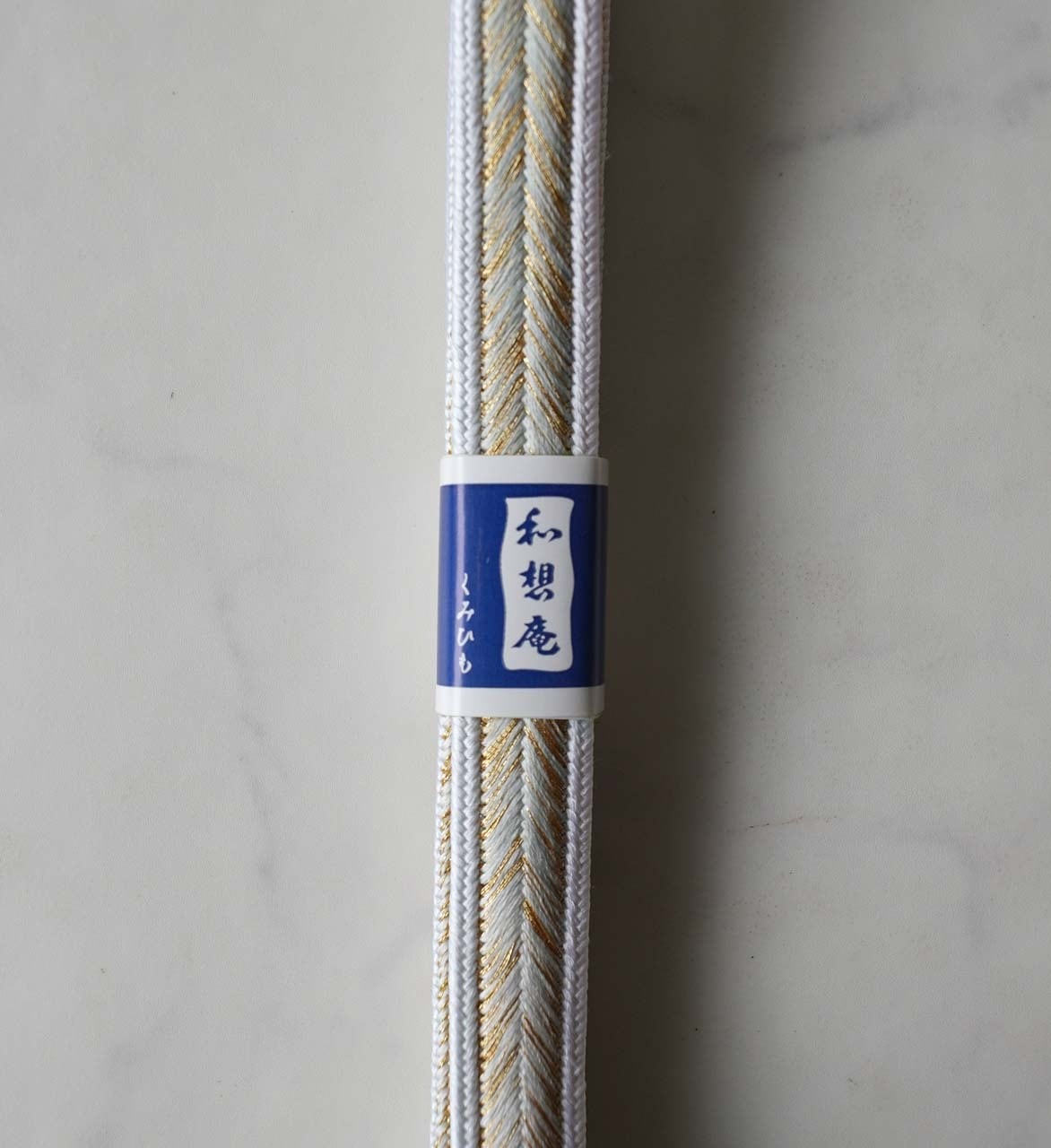 【衿秀・帯締め】ウォーターグリーン×白×金 暈し 大和高麗組 260912㉗