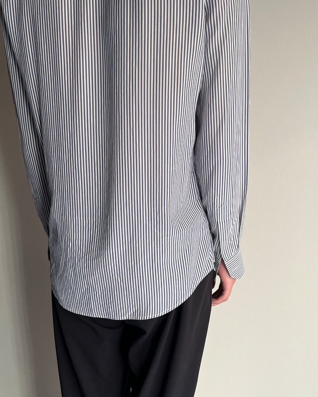 【CELINE】basic stripe compact silk shirt