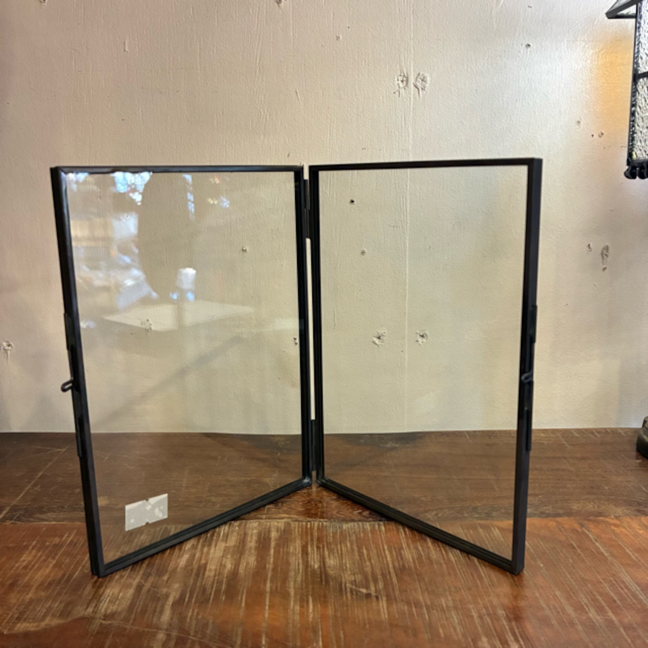 India Brass and Glass Photo Frame Double　ブラス＆ガラスフォトフレーム　ダブル　ブラック　写真立て　真鍮　ギフト　飾り　インテリア　玄関　寝室　シンプル