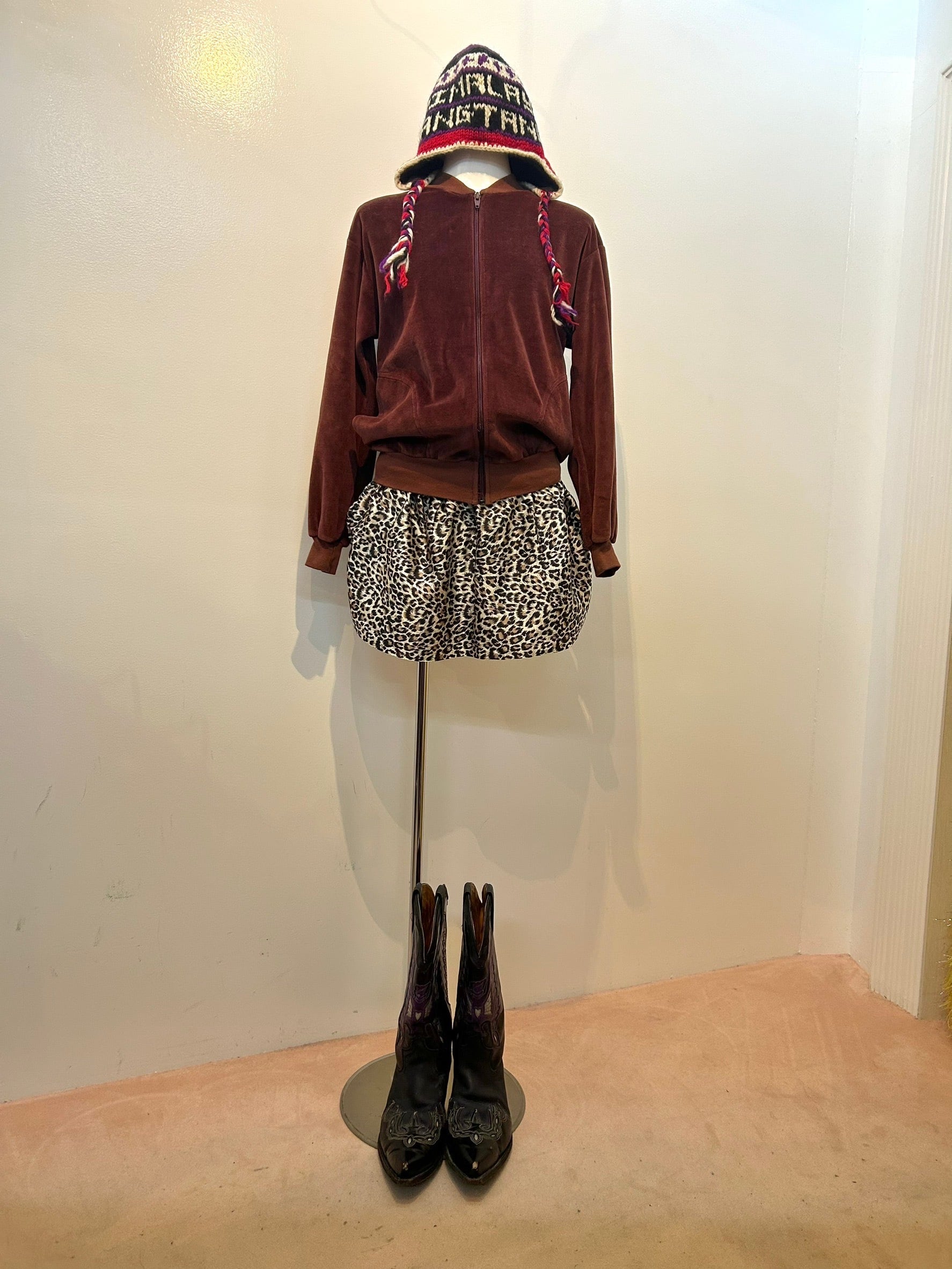 Velour zip-up jacket