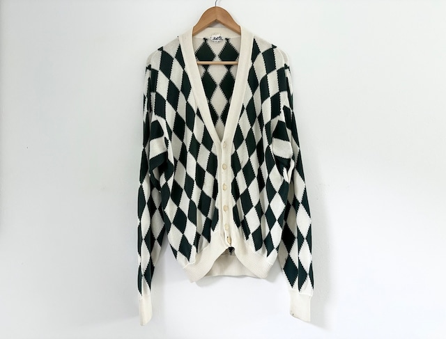 HERMÈS by Martin Margiela Cotton argyle cardigan MADE IN ITALY