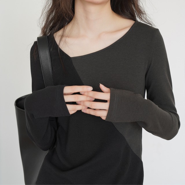 switching color block design top L0074