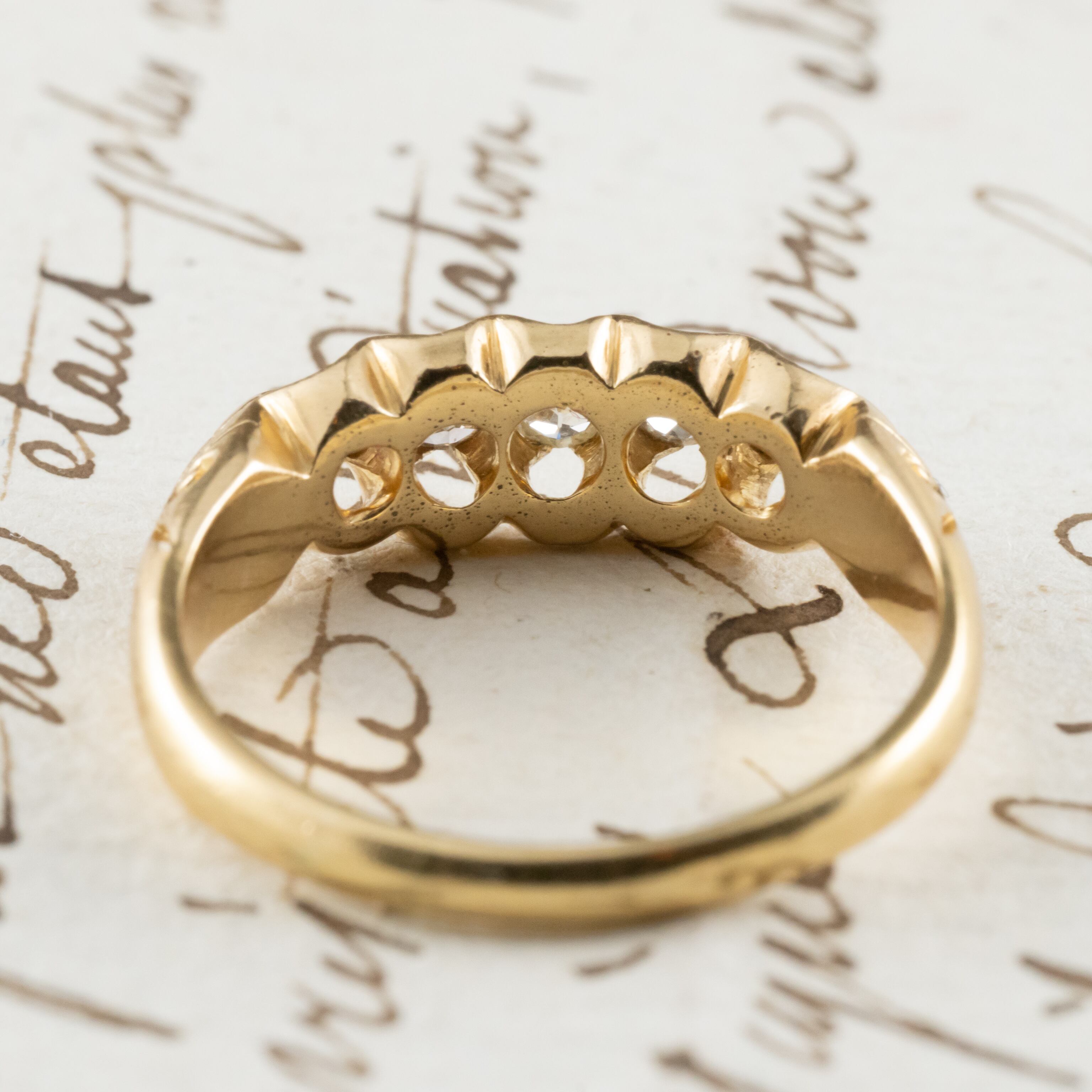 イギリス アンティーク リング K18 オールドヨーロピアンカット