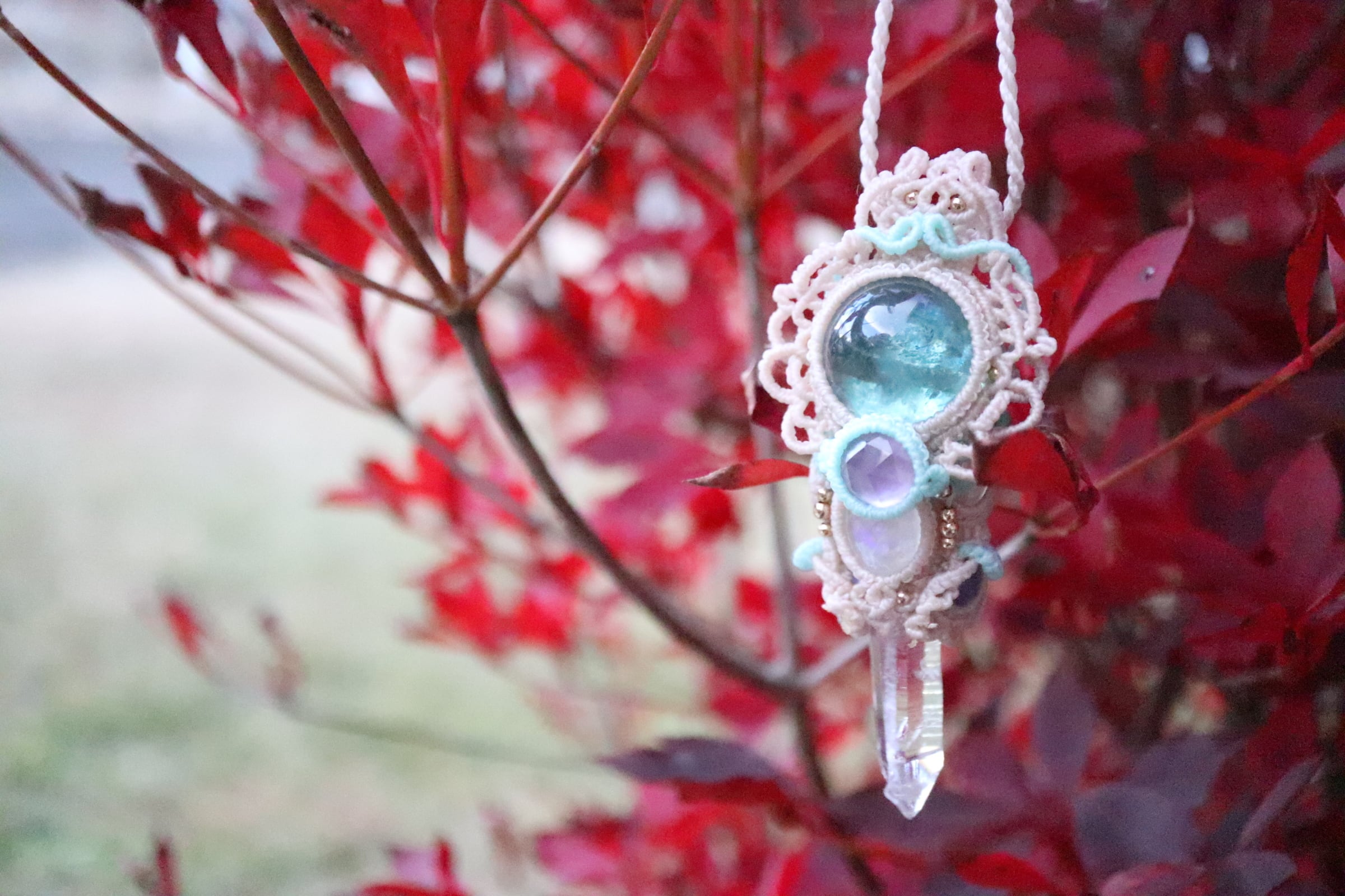 ワンドペンダント レインボーフローライト | Angelica