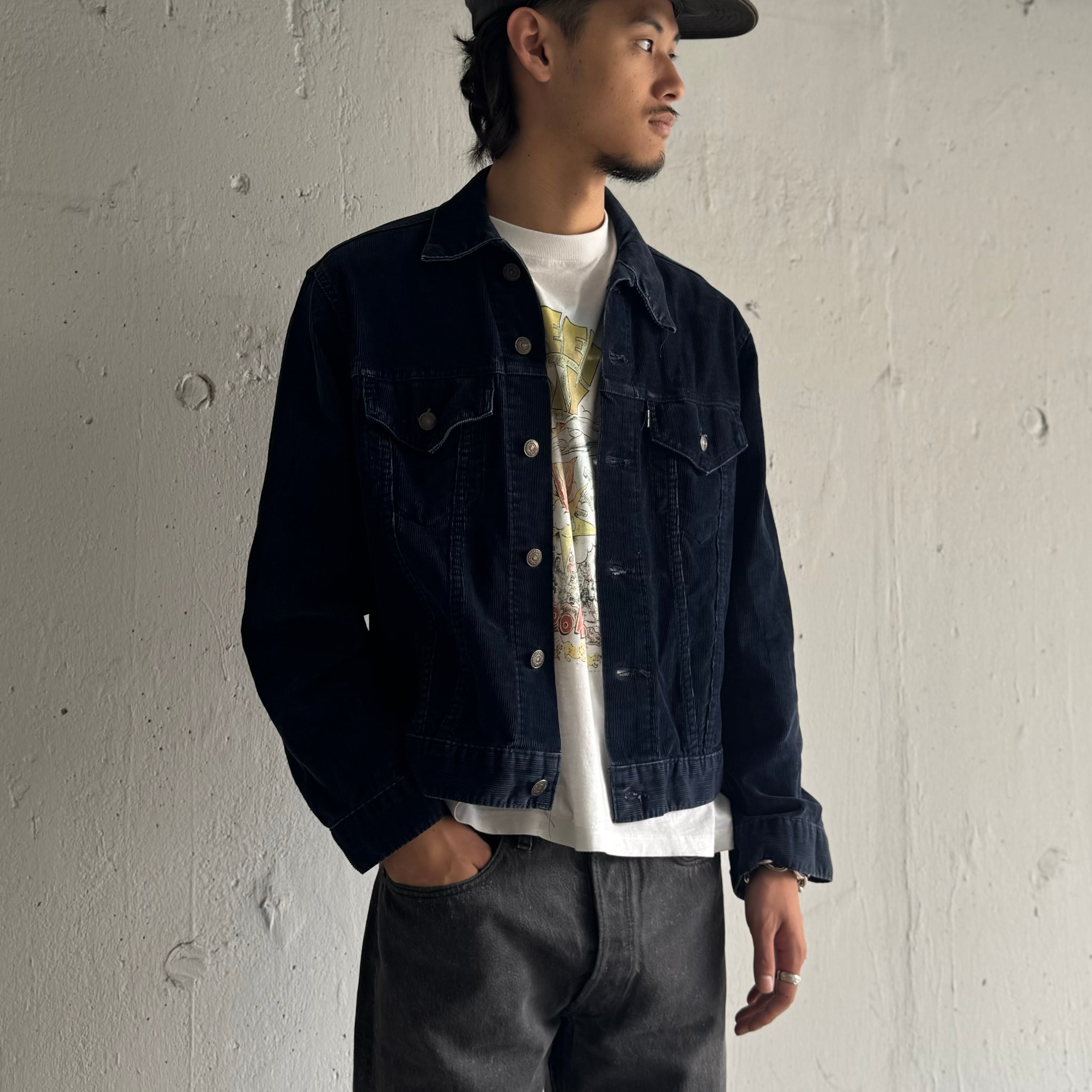 4th】70's Levi's 70505 Corduroy Trucker Jacket “ネイビー” | spike osu
