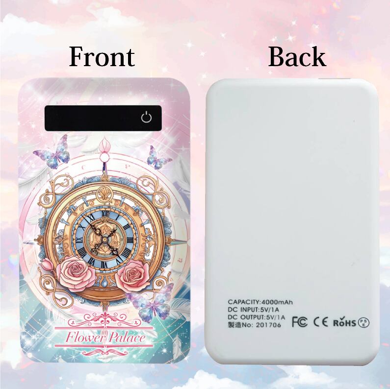 モバイルバッテリー 4000mah 充電器 スマホ iPhone Android 花 花柄