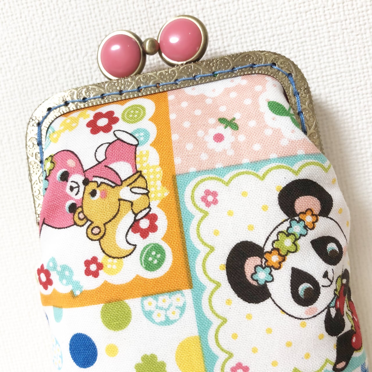 リバティ ハンドメイド 12.5cmマーブルがま口ポーチ1