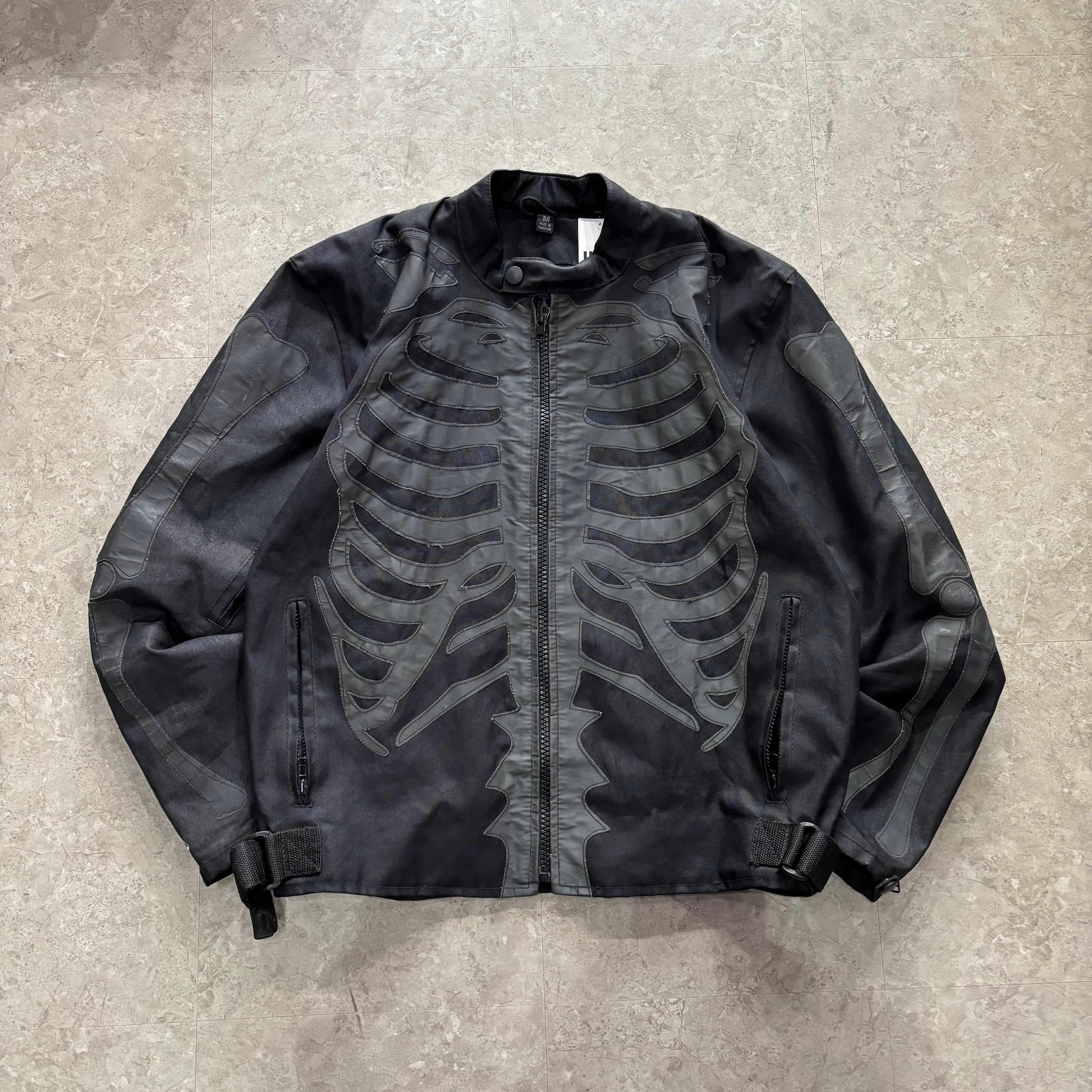 old unknown skeleton reflector biker jacket【仙台店】