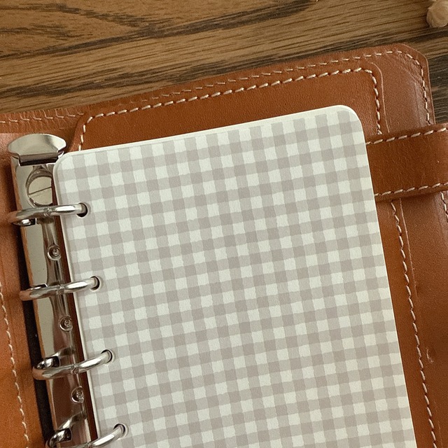 ミニ6穴サイズ/手帳の表紙に使えるギンガムチェックのリフィル