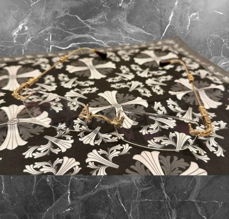 CHROME HEARTS（クロムハーツ） メガネフレーム シルバー 度なし クロムハーツ メガネ 度付き 度なし 伊達メガネ 眼鏡 メガネフレーム