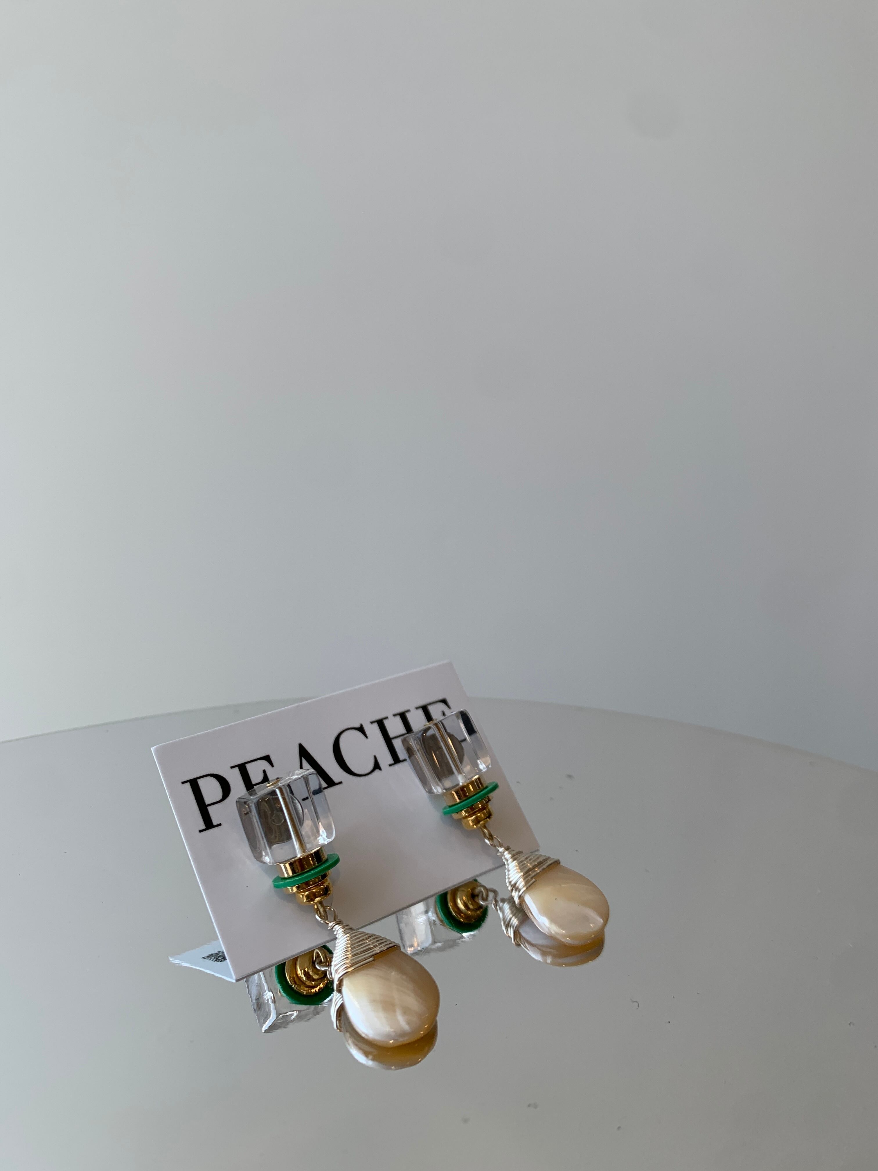 petit clear stone tea drop silver