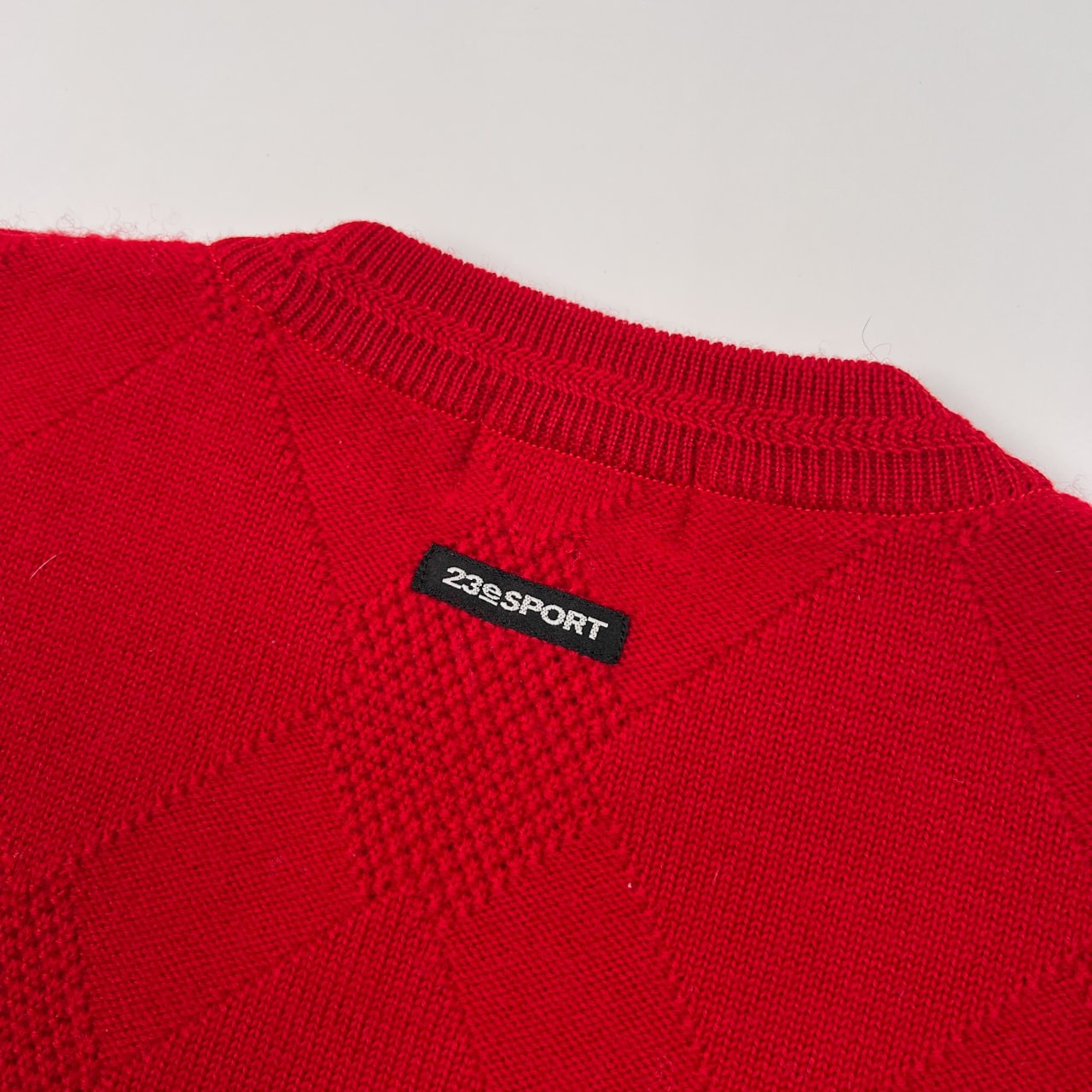 23区 SPORT ニジュウサンクスポーツ アーガイル ウールニットセーター サイズ 2 /メンズ/ゴルフ/レッド/オンワード樫山/日本製