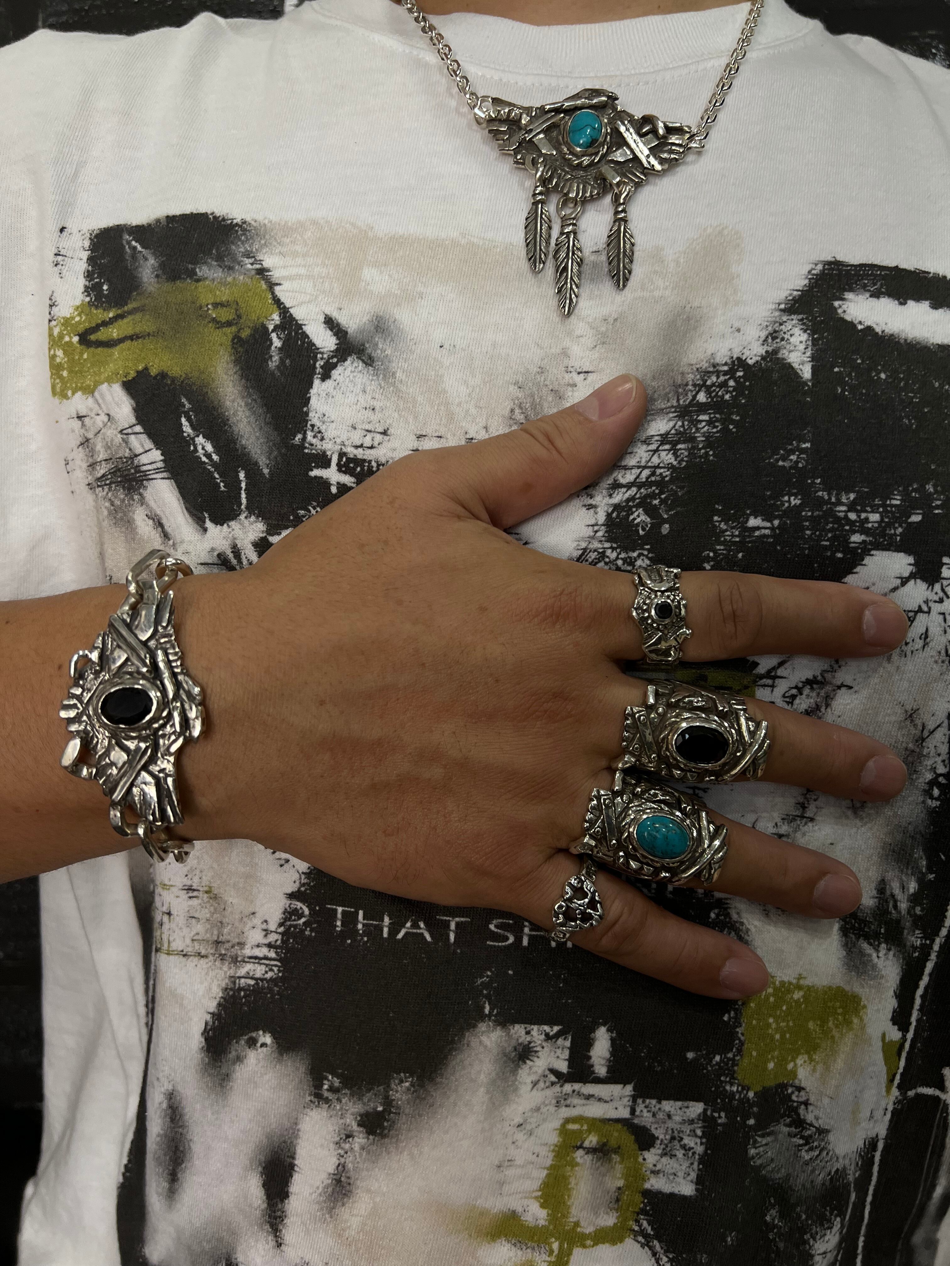 3 LOVE HEART PEACE RING【 R X 113】ピースマーク ハート