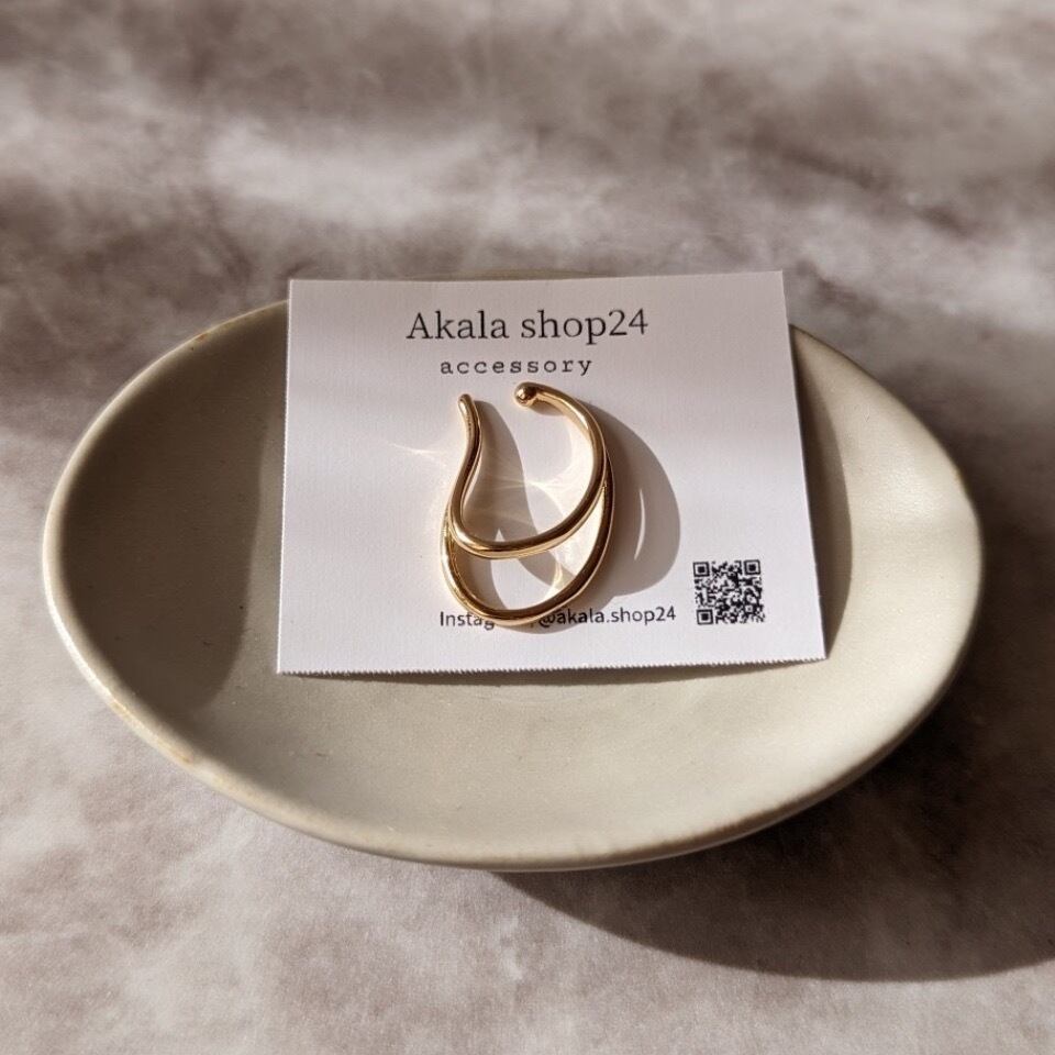 double line ear cuff 14k ／ ダブル ライン イヤカフ