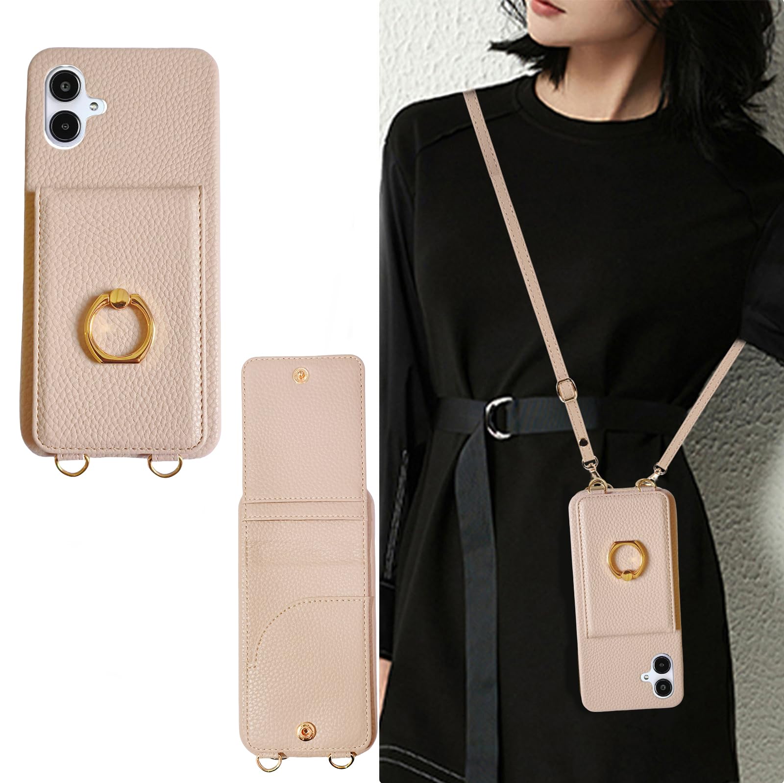 galaxy a25 5g 用 ショルダー 可愛い スマホケース ギャラクシーa25 sc-53f 5gケース ケース5g 用 ストラップ 薄型 かわいい 携帯 背面手帳型 斜めかけ 肩掛け 首掛け 紐付き 韓国 軽量 カード収納 ショルダーケース おしゃれ 2way (モカブラウン)