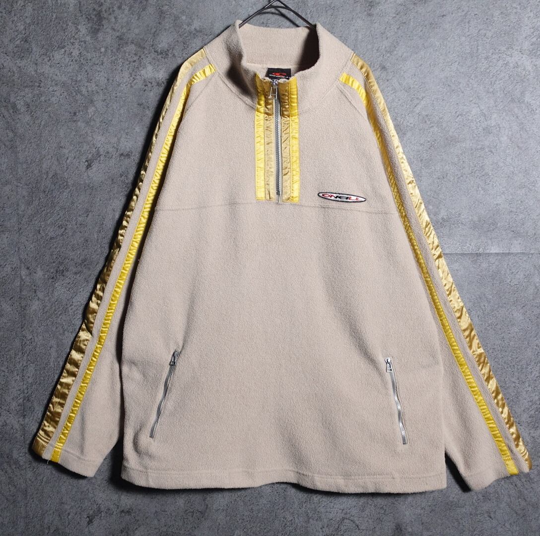 90s “ONEILL” Embroidered logo sleeve line design half zip fleece jacket