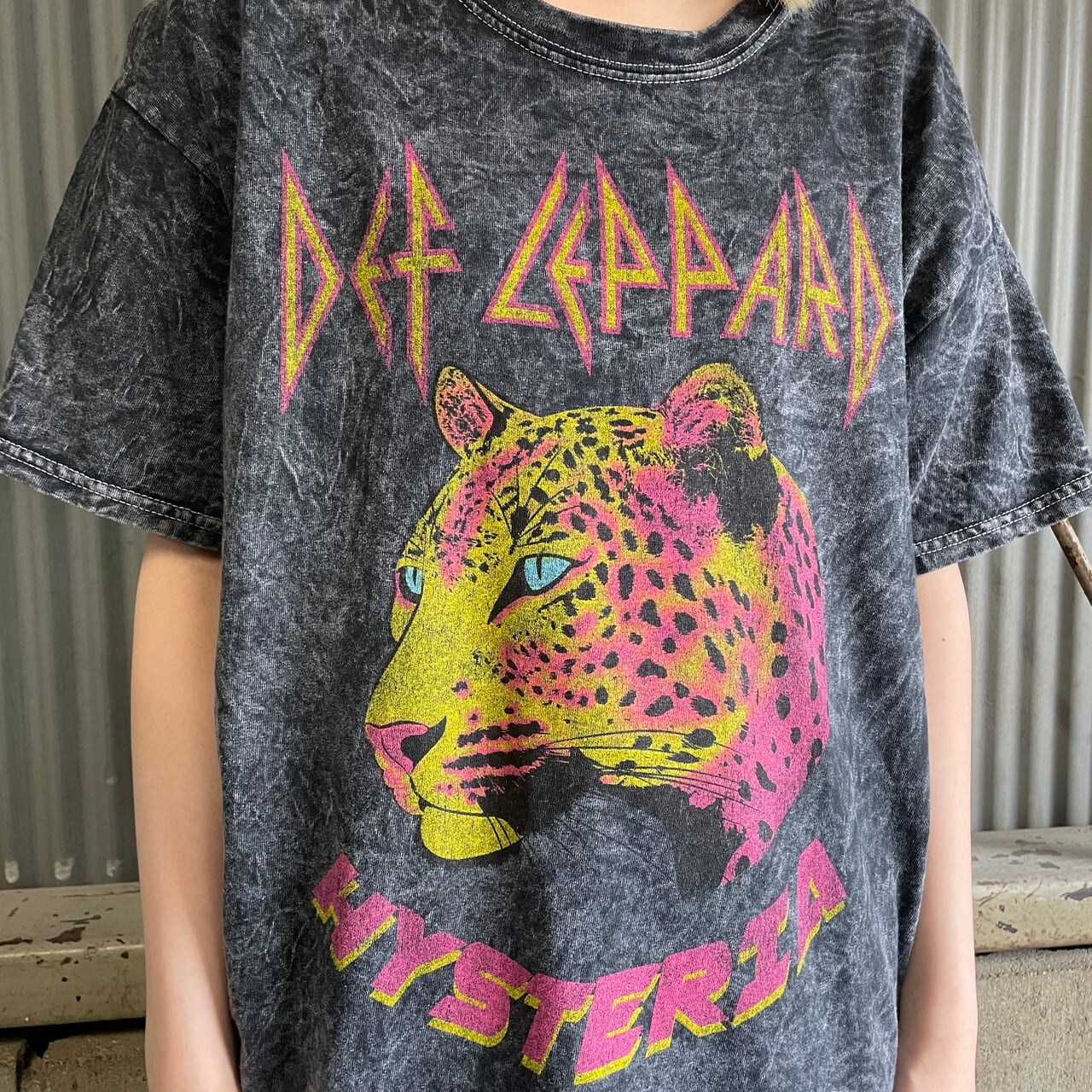 DEF LEPPARD バンドTシャツ メンズM 古着 デフ・レパード ブラック 