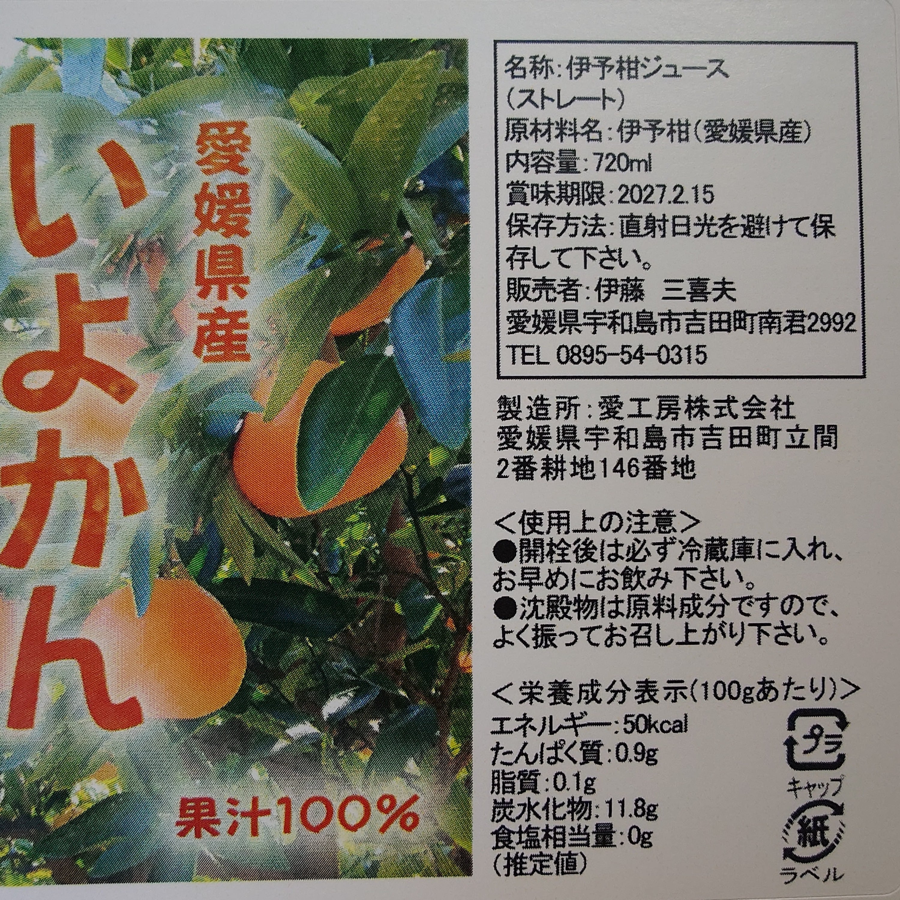 愛媛県産いよかんジュース（4本） | みかん