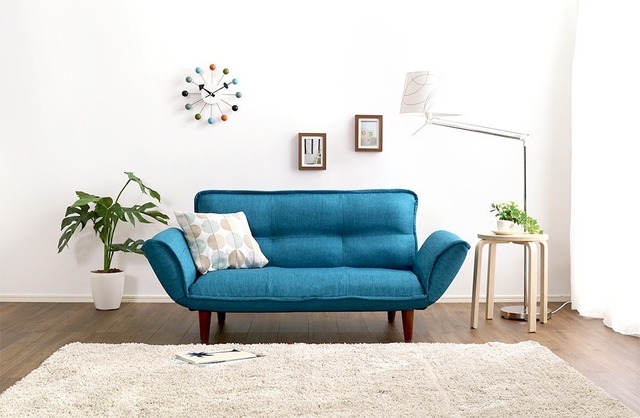 コンパクトカウチソファ ポケットコイル入り二人掛け