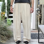 LOUIS RAPHAEL rayon linen 3tuck wide slacks