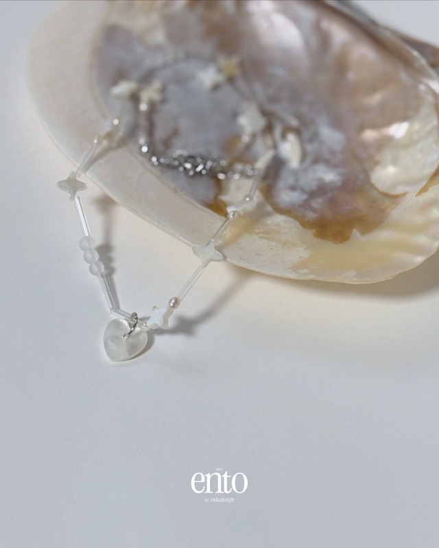 (#0123) heart orbit necklace