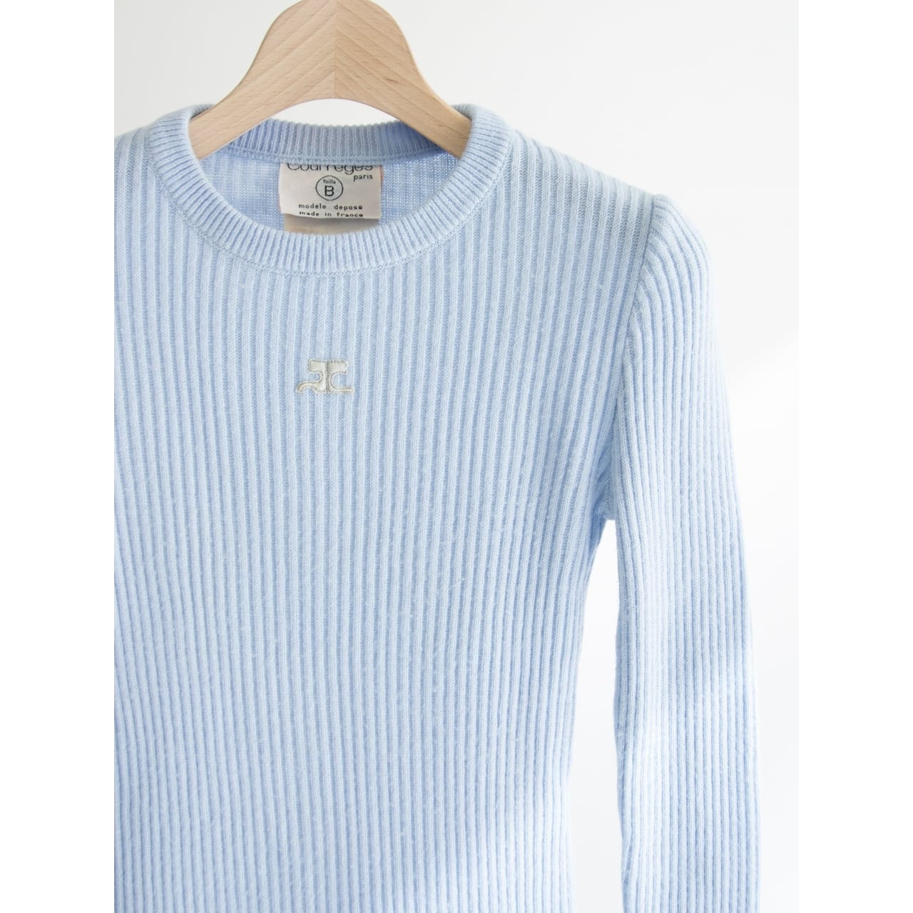 【courreges】Made in France 70-80's 100% Acrylic Pullover（クレージュ フランス製 アクリルプルオーバー クルーネックニット）