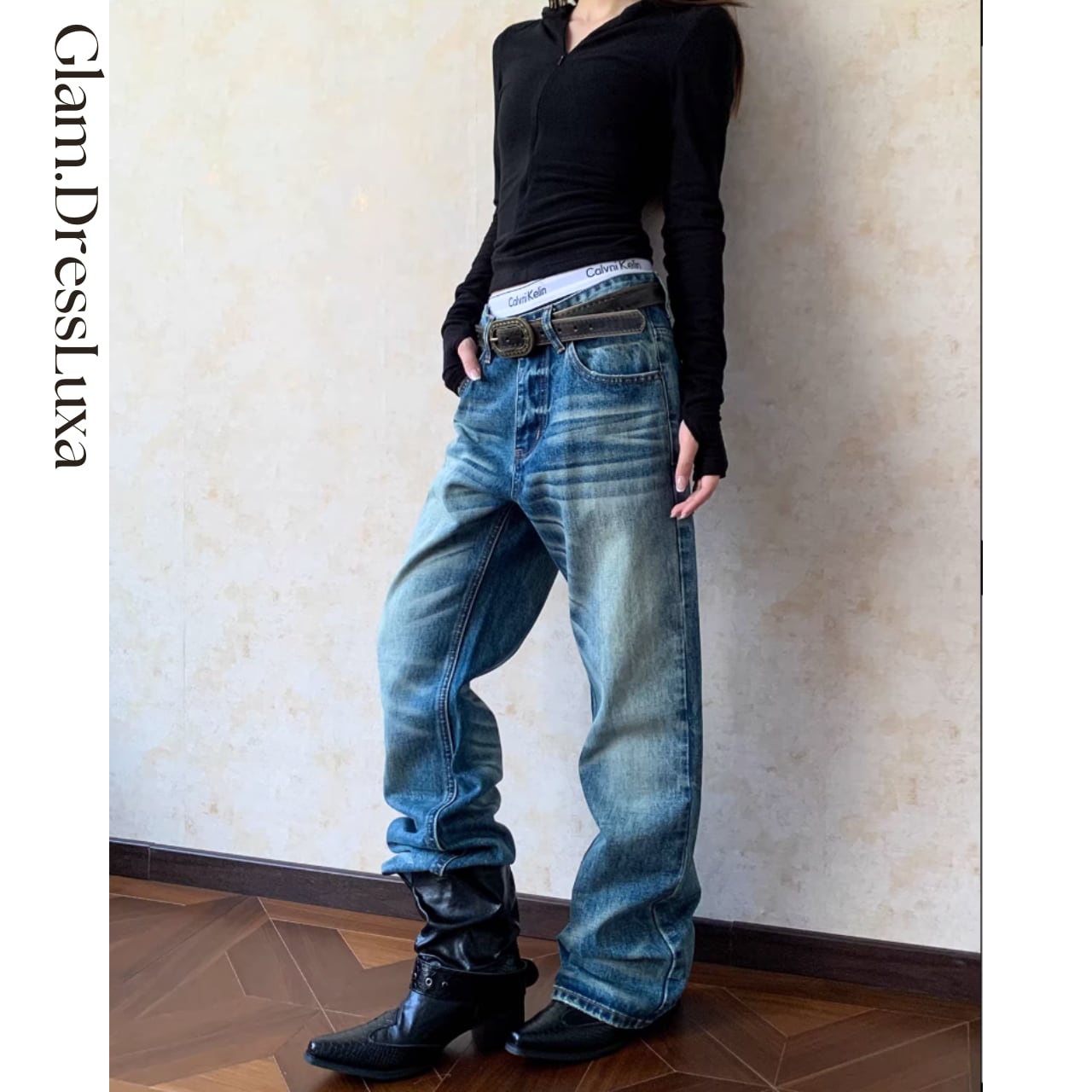 Vintage Fade Straight Denim Pants_P98