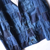 KUON / Vintage Boro Patchwork V-neck Jacket
