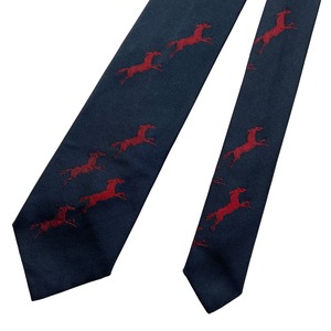 DOMINIQUE FRANCE horse woven silk tie