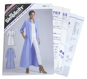 【新着特価】サン・プランニング 型紙 パターン シンプリシティ ロングシャツワンピース 763