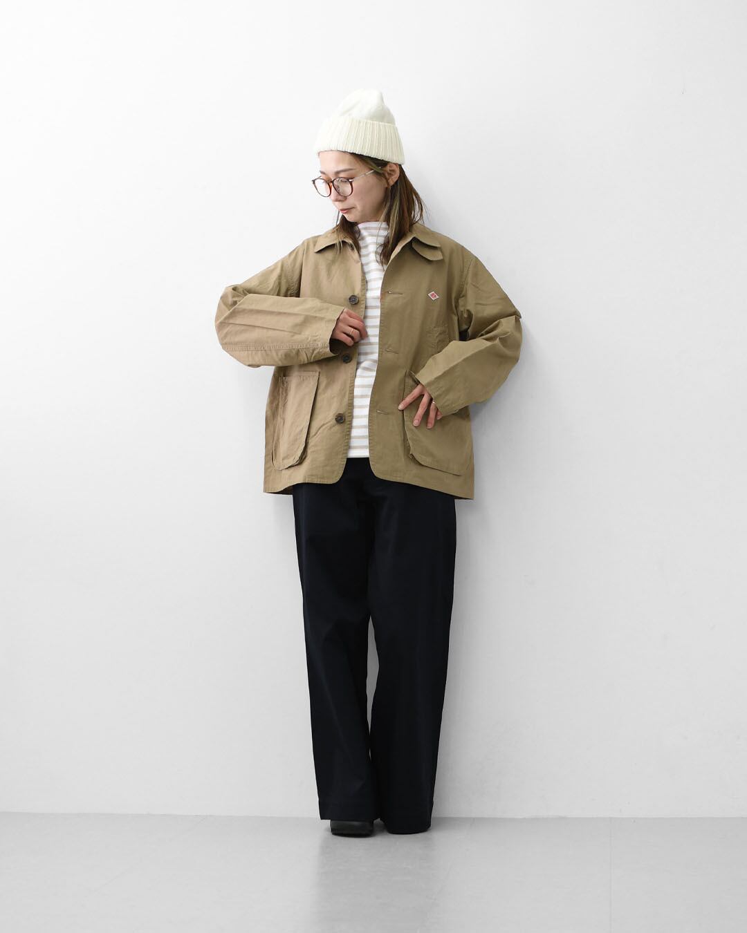 ☆希少 DANTON フランス製 ワークジャケット ベージュ コーデュロイ襟☆ DANTON [ダントン] W WORK JACKET [DT-A0764CFD] ワークジャケット