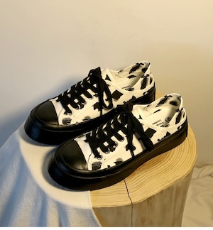 【予約】2c's dalmatian-pattern hick-bottomed sneakers